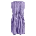 thumbnail image 5 of AWXNJUX Jumpsuits for Women Womens Casual Sleeveless Tie Front Denim Romper Overall Shorts Summer Jean Romper with Pocket Romper Combinaison Femme (Purple,XL), 5 of 6