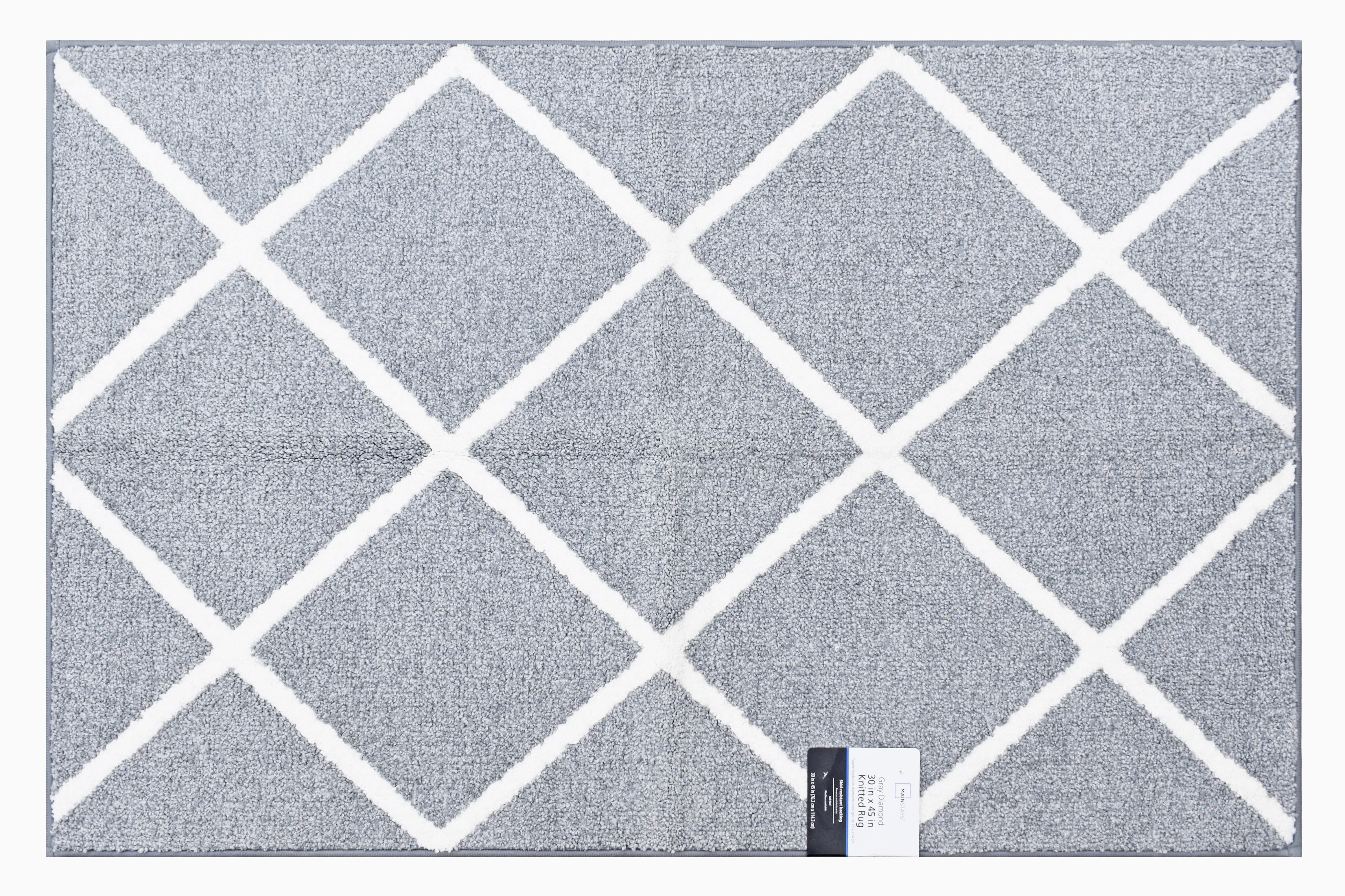 Mainstays Diamond Plush Grey Indoor 30" x 45" Accent Rug