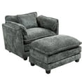 thumbnail image 7 of Aukfa Boucle Accent Chair with Ottoman,Upholstered Armchair Cozy Lounge Chair for Living Room/Bedroom,Gray, 7 of 7
