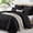 Black, variant on Lipa Queen Size Comforter Set,5-Piece Bed in a Bag,All Season Bedding Set,Ruched Design,Comforter,Pillowcases and Shams,Forest Green