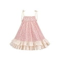 thumbnail image 1 of Robe Fille Printemps Rose Bretelles Spaghetti Florale Sans Manches 4 Ans, 1 of 6