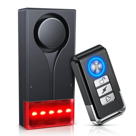 108dB Car Alarm System, Vehicle Anti-Theft Vibration Sensor Alarm & Red Light, Wireless Remote Anti Theft Car Device with Magnetic Install Design for Car, Truck (Upgrade 4.0)