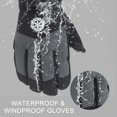 thumbnail image 5 of Uxcell Winter Ski Snow Gloves, 1 Pair Waterproof Touchscreen Winter Warming Gloves, Black-dark Grey, 5 of 7