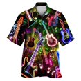 thumbnail image 1 of Camisas Para Hombre Manga Larga Camisa de manga corta estampada para hombre, moda de primavera/verano, ocio, deportes, playa, fiesta, playa, Hawaii Music Festival (Black, M), 1 of 4