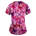 thumbnail image 3 of NAMTYQX Breast Cancer Awareness T-Shirts Plus Size Tshirts Shirts for Women Purple Size S, 3 of 4