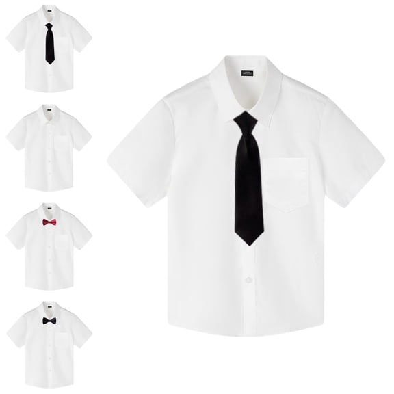 School Uniform for Boys Short Sleeve Boys's Button Down Shirts Quick Dry Uniform Shirts 3-4 Years