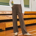 thumbnail image 5 of Big Kid 5-14 Years Girls' School Uniform Pull on Stretch Twill Pant, Straight Leg, Multipack Brown 9-10 Years, 5 of 7