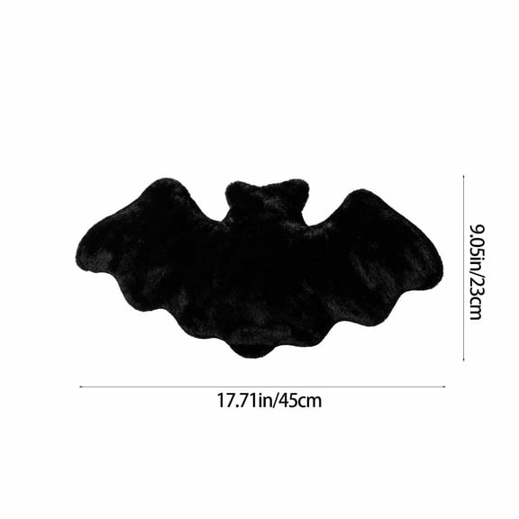 Qocolcyl Black Plush Bat Shaped Throw Pillow, Soft Fluffy Cotton Filled Gothic Spooky Bat Cushion, Washable Halloween Decorations, Indoor Outdoor Sofa Bed Couch Party Photo Prop Gift Supplies