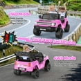 thumbnail image 3 of Funcid 24 Volt Ride on Toys, 2WD/4WD Switchable 800W 2-Seater Ride on Truck, 7AH Battery Powered Ride on Cars with Remote Control, Electric Car for Kids w/ Bluetooth, Music, Spring Suspension, Pink, 3 of 16