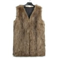 thumbnail image 3 of Women Sleeveless Open Front Jacket Trendy Soft Shaggy Vest Winter Warm Outwear Women Fall Outfits Womens Vest Leather Light down Womens Fall Outerwear Women's down Jacket Compressing Vest Holiday, 3 of 3