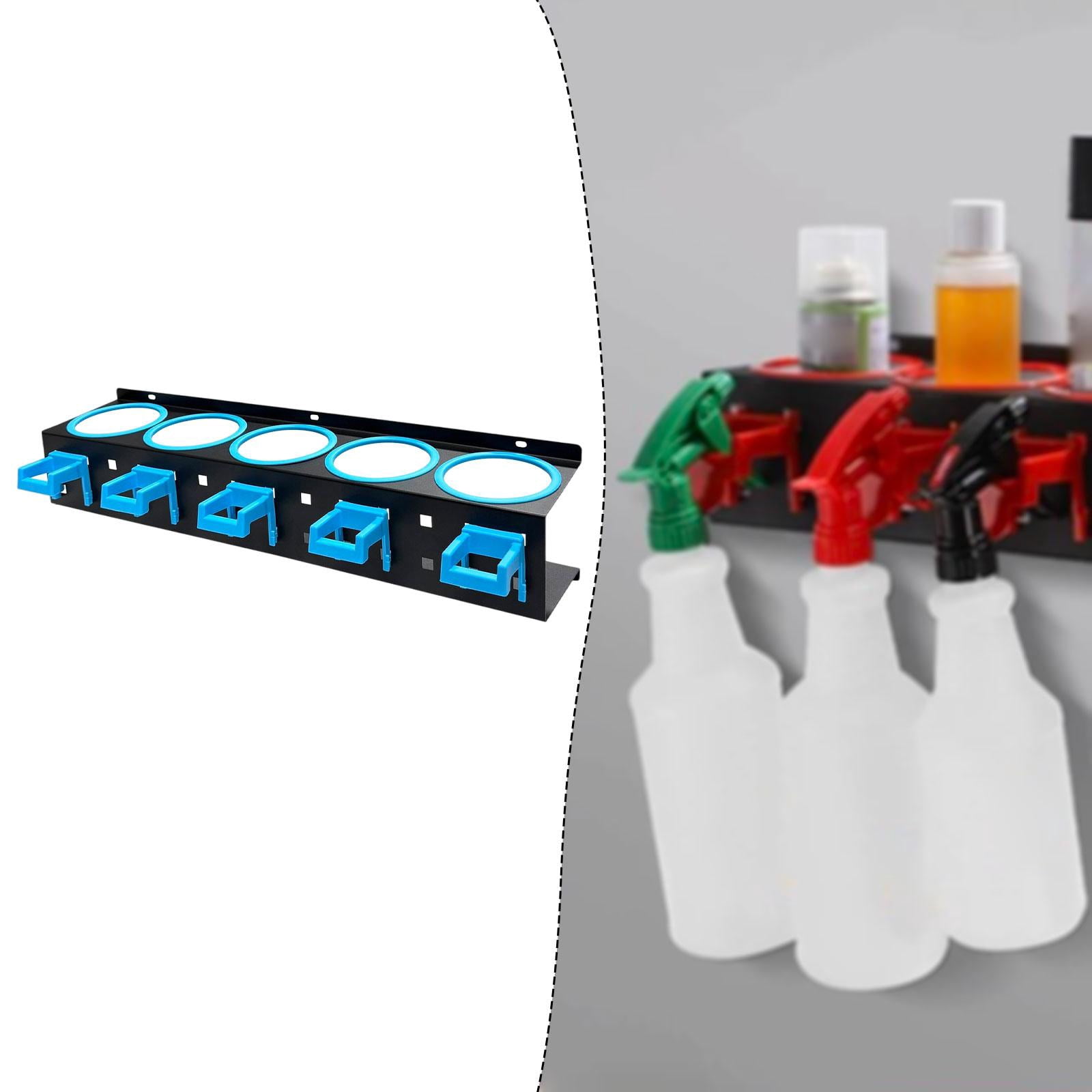 QSTDGVPW Spray Bottle Holder Car Wash Tool Organizer Simple Installation Multi Functional blue 5 holes