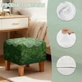 thumbnail image 7 of SCRAWLGOD St. Patrick's Day Four Leaf Clover Print White Green Footstool Slipcover, Washable Ottoman Sofa Decoration Stretch Square Furniture Protection for Footrest Sofa, 7 of 7
