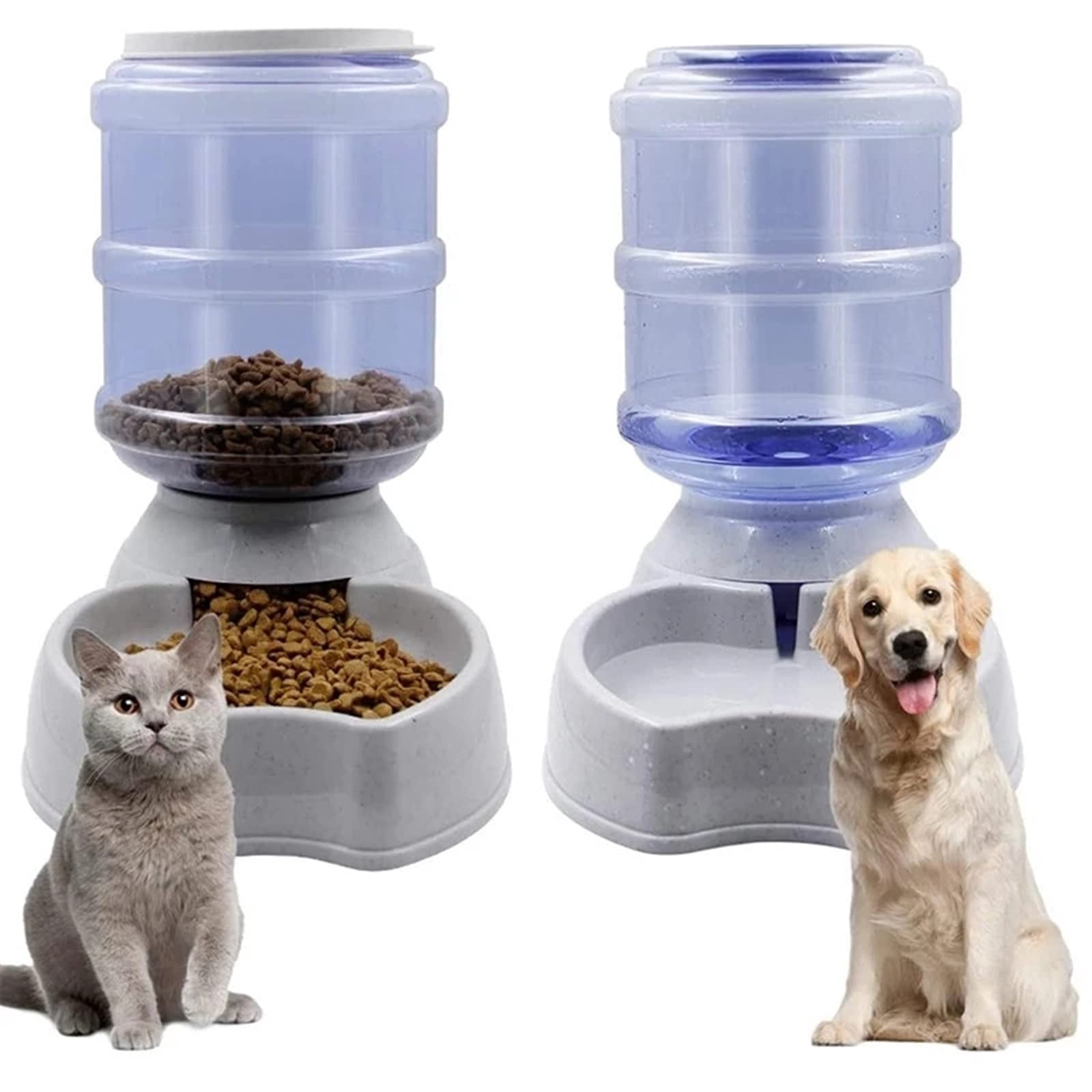 CNV Automatic Waterer Feeder, Automatic Feeders for Pets, High Capacity Pet Food Bowl Gravity Water Dispenser Pet Bowl for Dogs Cats 3.8 L Dog Accessories, Blue