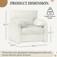 thumbnail image 5 of YODOLLA Oversized Accent Chair for Living Room, 36.2'' Chenille Mid Century Reading Chair in White, 5 of 8