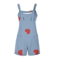 thumbnail image 4 of Drses Women's Summer Casual Sleeveless Rompers Loose Spaghetti Strap Denim Shorts Overalls Jumpsuit with Pockets, 4 of 5