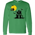 thumbnail image 3 of Inktastic Halloween Haunted House Witch and Bats Long Sleeve T-Shirt, 3 of 5