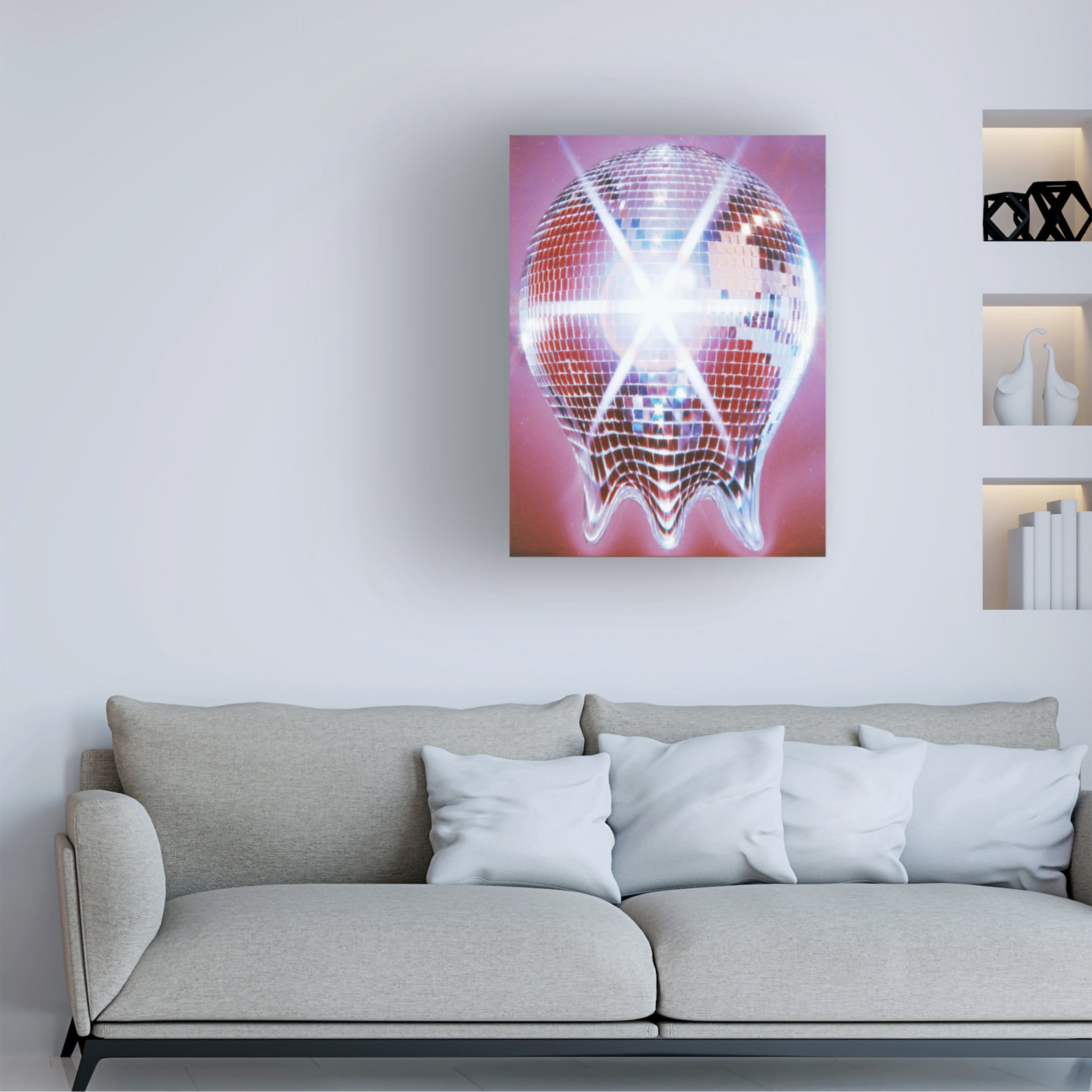 Canvas Wall Art - Samantha Hearn 'Melting Disco Ball' Wall Art for Living Room, Bedroom, or Office D?cor by Trademark Fine Art - 14 x 19 Inches