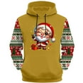 thumbnail image 4 of Mens Ugly Christmas Hoodies Plus Size Santa Claus Long Sleeve Sweatshirt Vacation Xmas Drawstring Pullover, 4 of 4