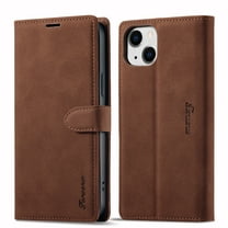 Case for iPhone 14 Plus Wallet Case with Card Holder Premium Leather Flip Cover Magnetic Closure Case Shockproof Pure Color Cover Kickstand Card Slots Case for iPhone 14 Plus, Brown