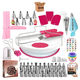 thumbnail image 1 of Juego De Boquillas,  Bloosom Base, Espátula P/pasteles, 200 Piezas Blanco con Rosa, 1 of 5
