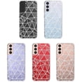 thumbnail image 3 of Galaxy S21 Plus Case, Cute White Geometric Pattern Clear Design Transparent Plastic Hard Back Case with TPU Bumper Protective Case Cover for Samsung Galaxy S21 Plus 5G, 3 of 7