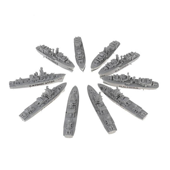 10 piezas de simulación de acorazado modelo estático accesorios de bricolaje juguetes Yotijar Juego de portaaviones gris