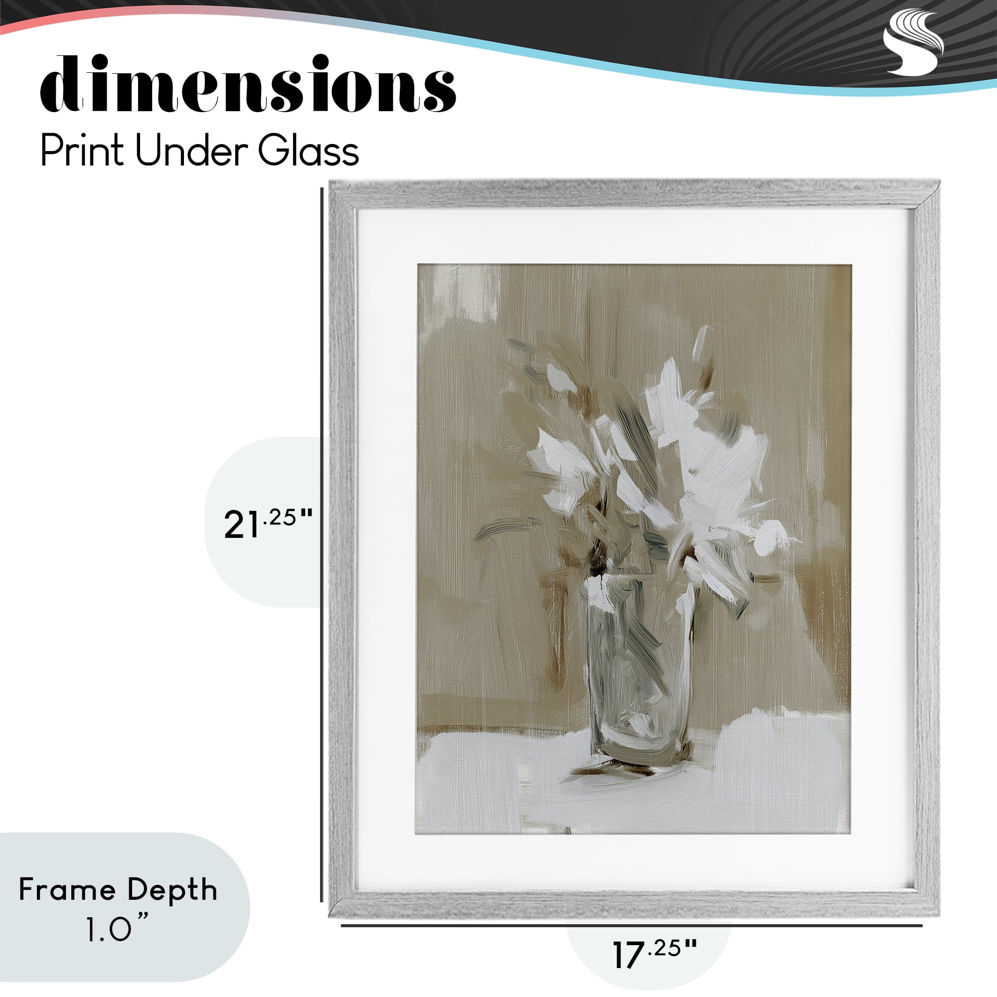 Stupell Industries Pure Forms Still Life Gray Framed Print Under Glass, design by Svetlana Aleynikova