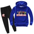 thumbnail image 4 of Roblox-Conjunto de ropa periférica para niños y niñas, Chaqueta de algodón, pantalones, 2 piezas, traje deportivo informal, regalos, 4 of 5