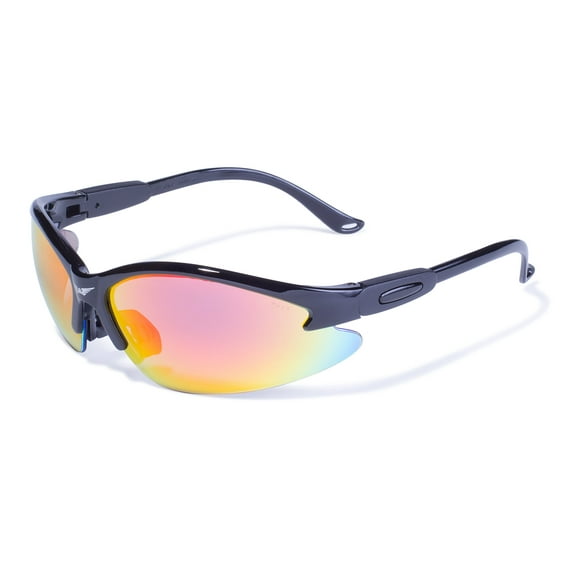 Global Vision Eyewear Cougar Safety Sunglasses, G-Tech Red Lens, Black Frame