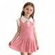 thumbnail image 2 of Odeerbi Niñas Plisado Tenis Vestido Corazón Bordado Color Bloque Sin Mangas Casual Vestido de Golf de Línea A, 2 of 6