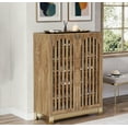 thumbnail image 7 of Oak Wooden Shoe Cabinet with Louver Doors, 6-Tier Entryway Shoe Rack Organizer, Adjustable Shelves, Storage for 24 Pairs, Living Room Bedroom, Anti-Tip Design, 7 of 7