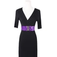 thumbnail image 4 of INSPIRE CHIC Ladies Sequins Decor Metal Interlocking Buckles Elastic Waist Belt One Size Purple, 4 of 6