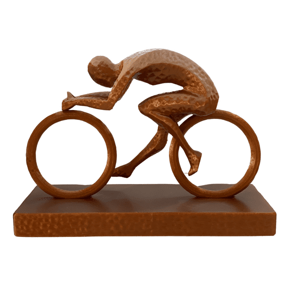 BuildInk 3D Cyclist Sculpture – Bronze Look – Modern Desk Art