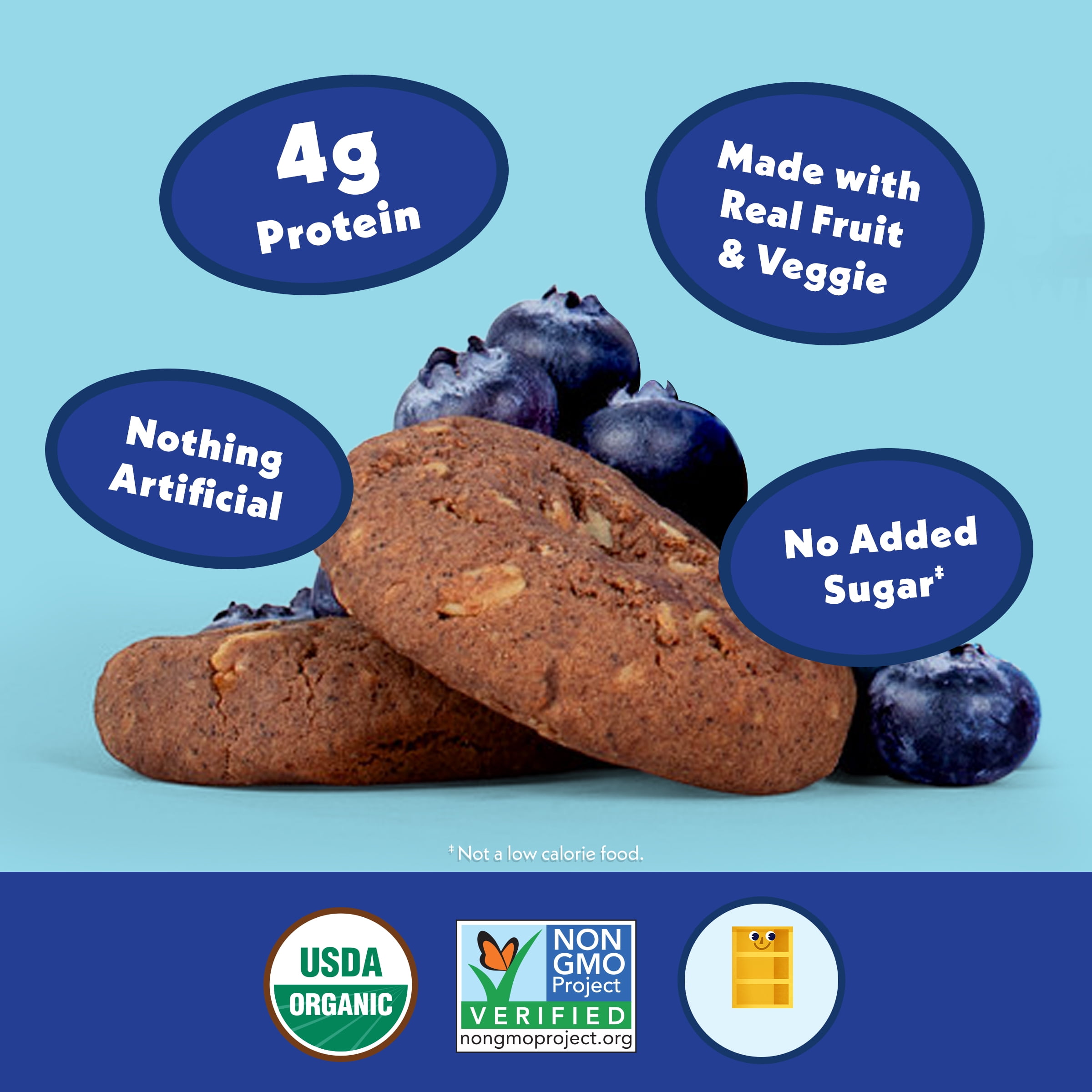 Once Upon a Farm Organic Power Wheel Kids' Snack Bars, Blueberry Crumble, 8ct