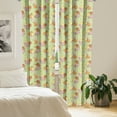 thumbnail image 3 of Ambesonne Shabby Flora Window Curtains, Vintage Flower Rose, Each 28" W x 84" L, Pale Green Pale Pink, 3 of 5