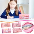 thumbnail image 1 of Estuche transparente de gran capacidad para el colegio - Bolsa de papelería de lona multicapa con cremallera, capacidad para 40 bolígrafos, perfecta para estudiantes, adolescentes, oficina y viajes, 1 of 2