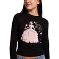 thumbnail image 2 of Wicked Glinda  Glinda Best Witch Women's Black Long Sleeve Baby Tee-XXL, 2 of 7