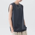 thumbnail image 4 of Men Tank Tops Sleeveless T-shirts O Neck Cotton Vests Plus, 4 of 8