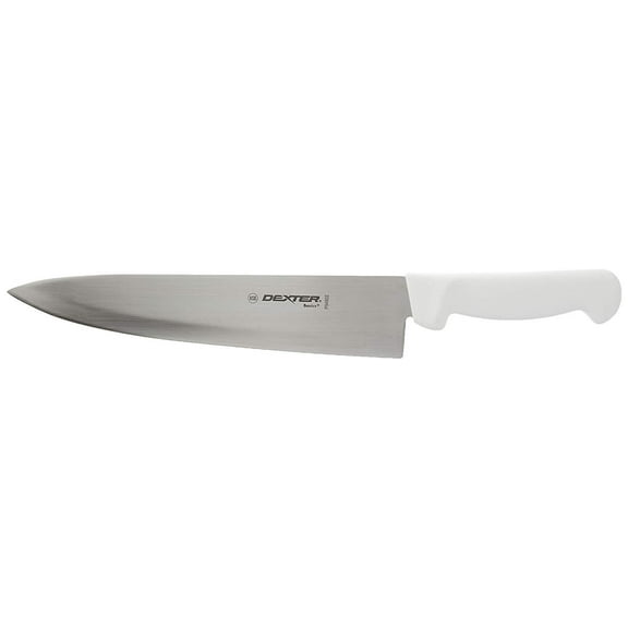 Dexter-Russell P94802 Basics 10” Cook’s Knife, High-Carbon Stainless Steel Blade, Ergonomic White Handle, Hand-Honed Edge, Made in USA‌‌‌​‍​‌​​‌​‍​​‌‌‌‌​‍​​‌‌​‌‍​​‌‌​​‍​​‌‌‌‌​‍​‌​​