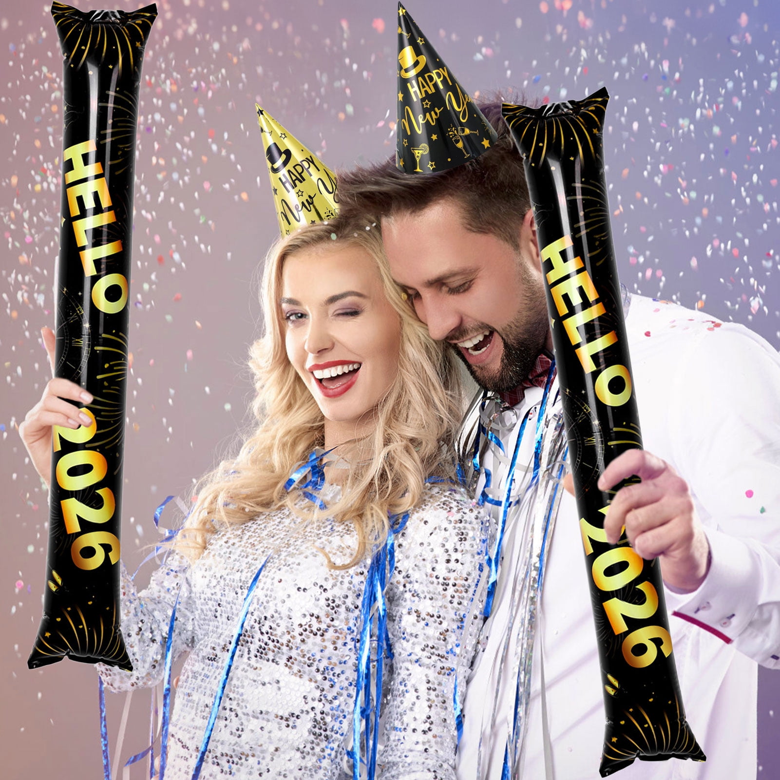 Tumao New Years Eve Decorations 2026, New Year Party Hats, Headbands, Bead Necklace, Balloon, Partyy Blowouts for Black Gold new years Eve Decorations 2026 Party Accessories