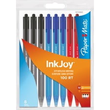 Paper Mate InkJoy 100RT Retractable Ballpoint Pens, Medium Point (1.0 mm), Assorted