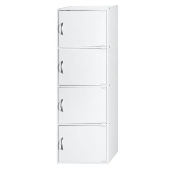 Hodedah 4 Door Enclosed Multipurpose Storage Cabinet for Home/Office, White