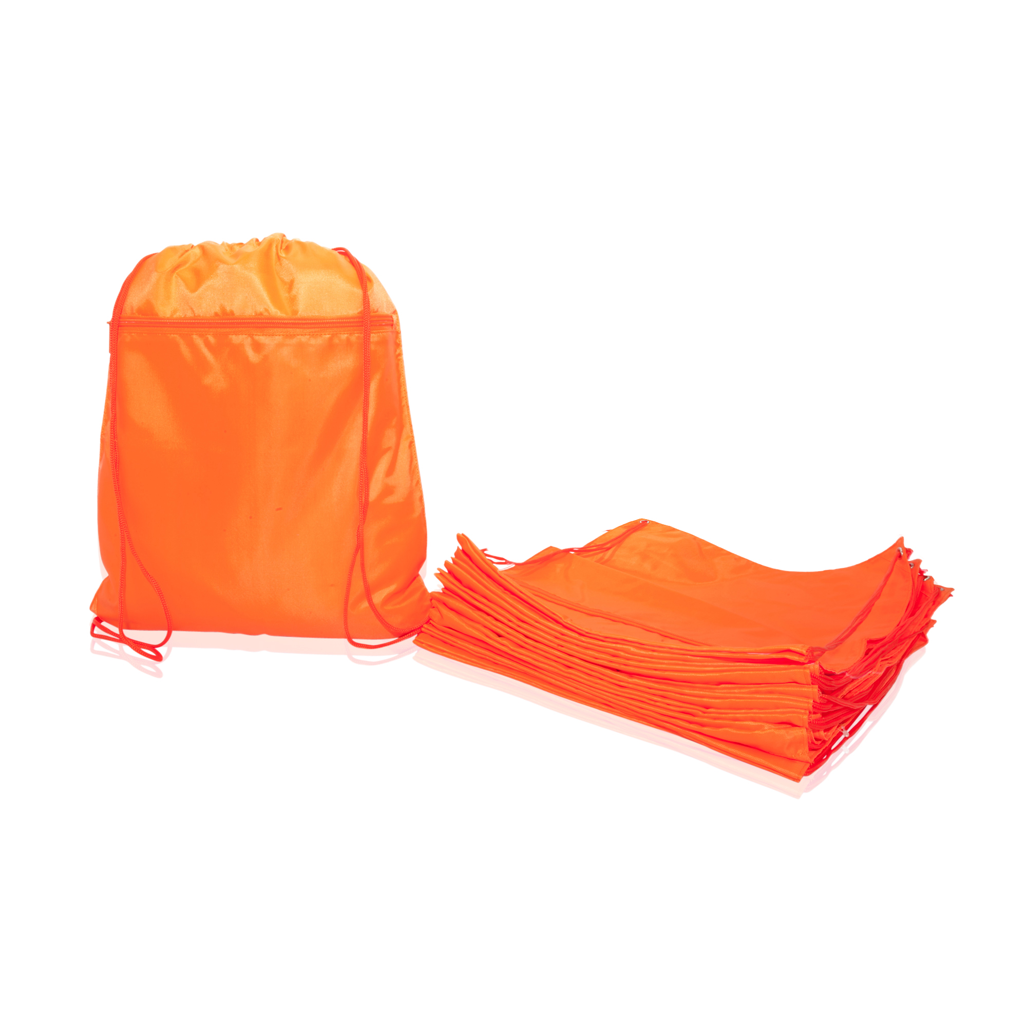DALIX Small Gym Bag Drawstring Bag for Men Women Cinch Sack in Orange