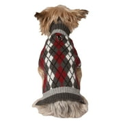 Vibrant Life Fall Rhubarb Argyle Dog Sweater