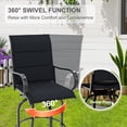 thumbnail image 3 of TROPOW Outdoor Swivel Bar Stools, All-Weather High Back Armrest Patio Chairs for Deck Lawn Garden Backyard, 3 of 7