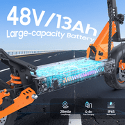 ZVOFB Electric Scooter for Adults 1000W Off Road,28MPH 28 Miles Range,,330lbs Load,APP Control,Adjustable Handlebar Height,All-Terrain Folding E-Scooter E3S