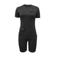 thumbnail image 5 of GILIGEGE 2 Piece Outfits for Women,Solid Color Top and Pocket Shorts,High Waist Yoga Shorts Pajamas Set,Sports Home Fashion Casual Elastic Set,Summer Outfits Matching Sweatsuit Lounge Biker Workout, 5 of 6