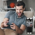 thumbnail image 3 of 40th Birthday Gifts Men Birthday Gifts For Him 40th 20oz Level 40 Unlocked Wine Tumbler Gifts For Video Game Lovers Husband Boyfriend Black Travel Cup With Straw, 3 of 7