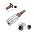 thumbnail image 3 of Uxcell 1/4" Drive x T15 Torx Bit Socket, S2 Steel Bits, CR-V Sockets 38mm Length (For Hand Use Only) 3 Pack, 3 of 5
