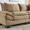 thumbnail image 6 of 84" Corduroy Sofa Sleeper Loveseat, Upholstered Deep Seat Couch with Pillows, Comfy 2-Seater Sofa for Bedroom Living Room Apartment Office, Khaki, 6 of 8